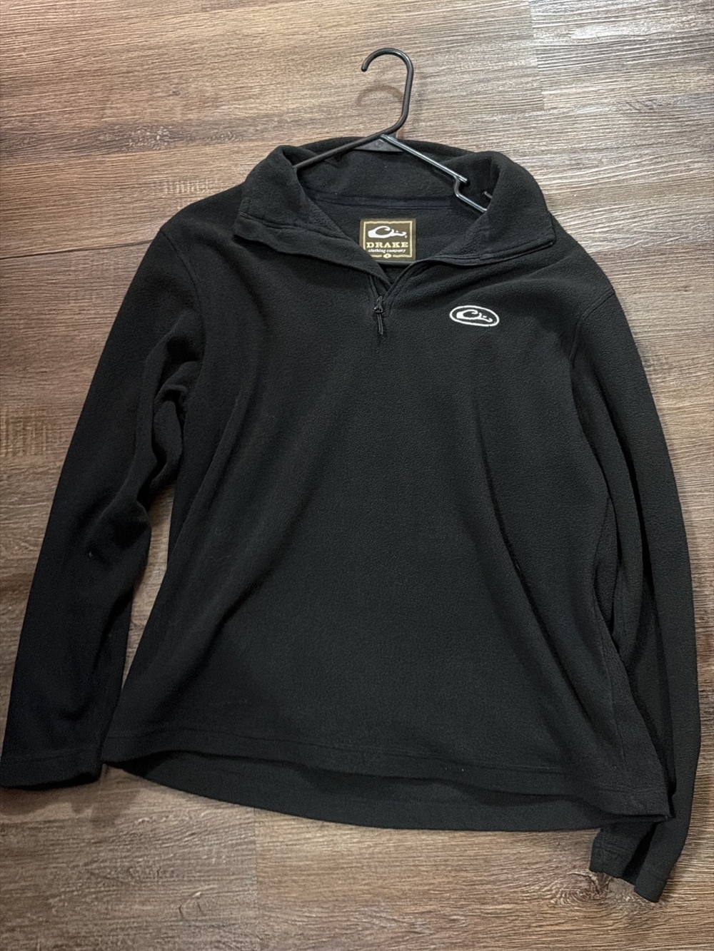 Drake Black Quarter-Zip Fleece Top with Logo